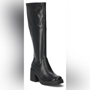 Madden NYC New Women's Black Knee-High Block Heel Boots